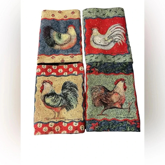 Something To Crow About Roosters Tapestry Placemats Susan Winget 4 - Picture 1 of 7